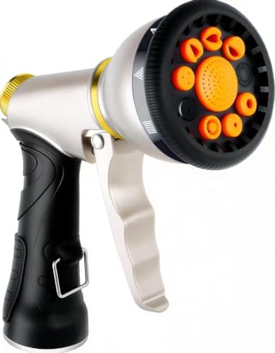 Garden Hose Nozzles,9 Spray Patterns Heavy Duty Metal Hose Sprayer Nozzle