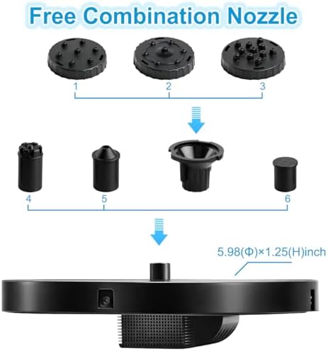 3.5W Solar Fountain with 6-in-1 Spray Nozzles & 4 Fixed Rods