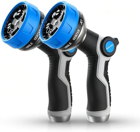 [2 Pack] RESTMO 10-in-1 Water Hose Nozzle, Garden Hose Sprayer for Outdoor