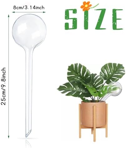 Pynqdfu 12 Pcs Large Plastic Self-Watering Bulbs,Clear Automatic Watering Globes,Clear Automatic Watering Bulbs for Plants,Graden,Flowers