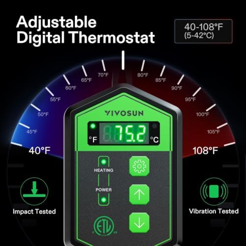 VIVOSUN 10"x 20.75" Seedling Heat Mat and Digital Thermostat Combo Set