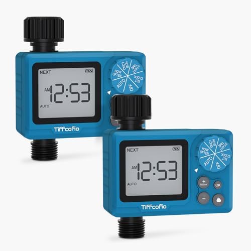 Sprinkler Timer Outdoor, Digital Pogrammable for Garden Hose, Irrigrtion Timer with Rain Delay and Manual Mode