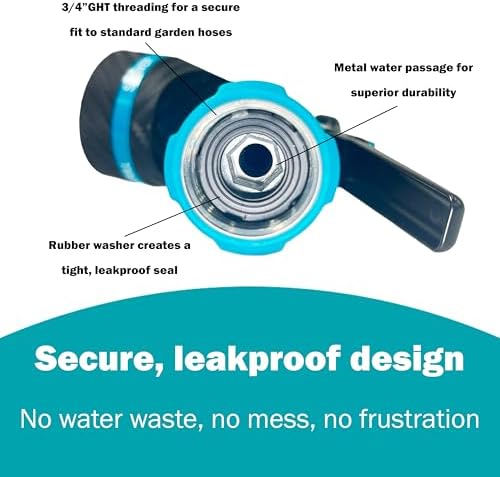 Gilmour Heavy Duty Rear Control Garden Hose Nozzle with Swivel Connect