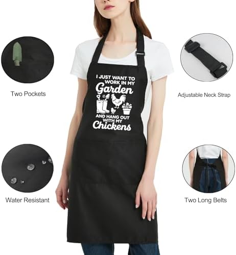 Funny Gardening Apron for Women with Pockets, Garden Gifts for Gardener Plant Lover Mom Grandma Birthday