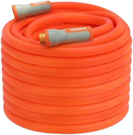 YAMATIC Flexible Garden Hose 5/8"x100ft, 360° Swivel Handle, Burst 600 PSI