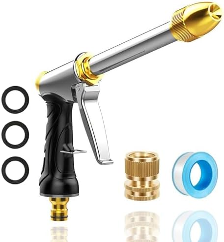 Heavy Duty Garden Hose Nozzle with Adjustable Brass Spray Tip