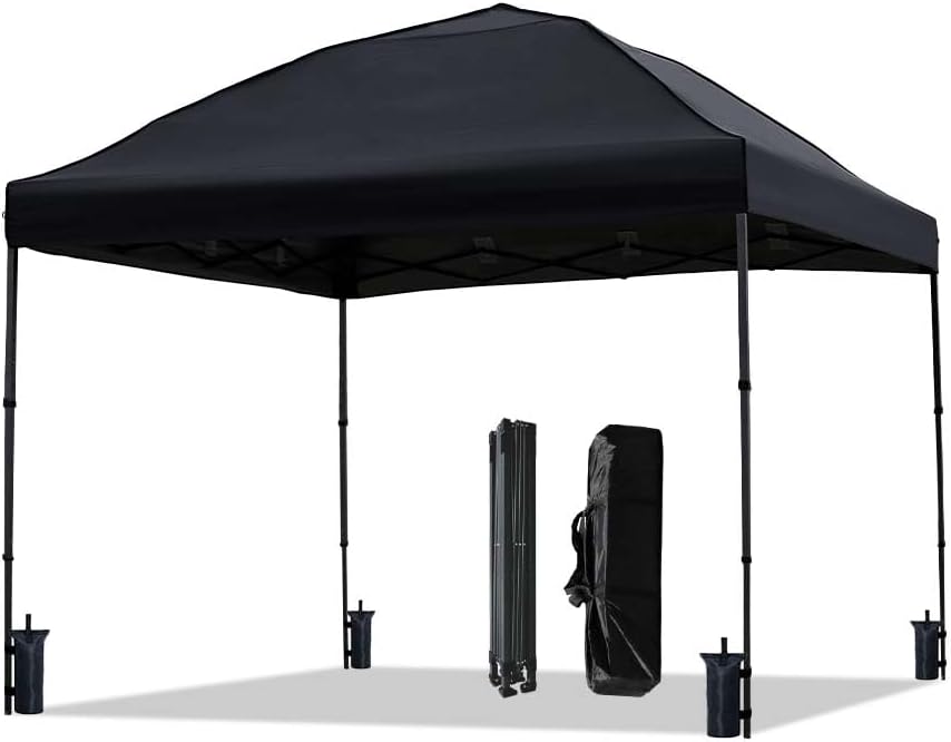 10x10 Pop Up Canopy Tent, Instant Outdoor Canopy with Sand Bags Waterproof Sun Shade Easy Up Tents for Parties,Canopy for Camping Beach Parties