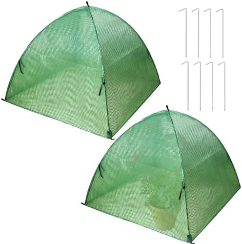 Plant Tent Outdoor Winter Shrub Cover Green Frost Tent Plant Covers Freeze Protection Tent Waterproof Plant Frost Protector, 2PCS 22x22x22Inch
