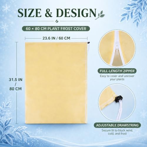 Sukh Plant Covers Freeze Protection - 2 Pack Plant Covers for Winter, Beige