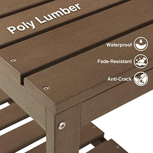 Outdoor Potting Bench, HDPE Patio Potting Table for Porch, Brown