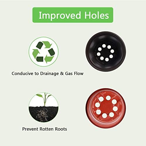 Plant Pots,40 Pcs 4" Plastic Plant Nursery Seed Starting Pots Nursery Pots for Succulent Seedling Cutting Transplanting