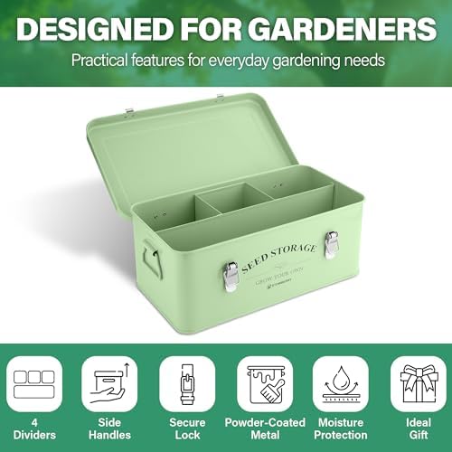 Seed Storage Box Organiser - Seed Tin with Over 200 Accessories