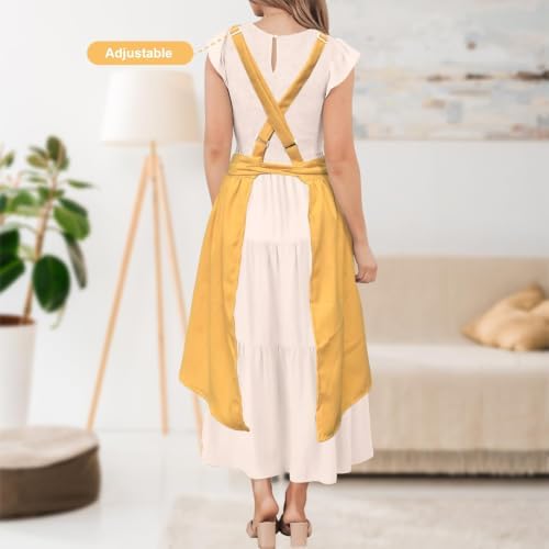 Aprons for Women with Pockets, Vintage Pinafore Apron for Kitchen Gardening