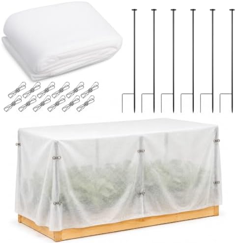 10x13FT Plant Freeze Protection Kit with Stakes for Garden Raised Beds