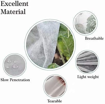 Agfabric Plant Cover H72 xDia72 0.9oz Freeze Cloths for Plants Plant Frost Protection Covers Drawstring Bags,White