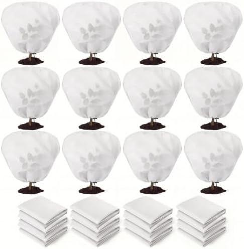 12 Pack Winter Plant Covers Frost Protection Bags 31.5" x 39.4", White