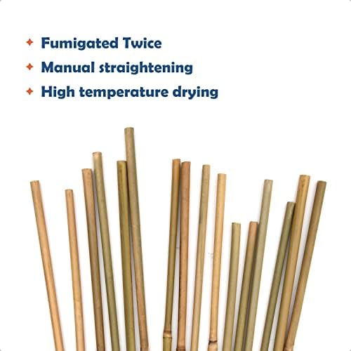 Bamboo Stakes 4FT Garden Stakes Plant Stakes for Indoor and Outdoor Climbing Plants Poles Sticks Support Tomatoes Eggplants Beans 25 Pack