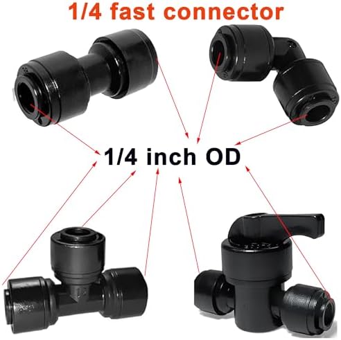22Pcs Quick Connect Drip Irrigation Fittings Kit for 1/4" Tubing