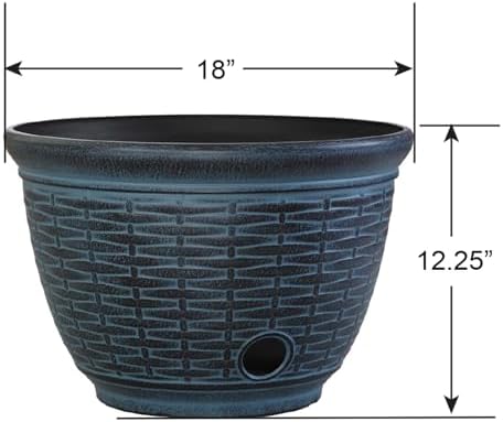 Liberty Garden 1920-N Wicker High Density Resin Garden Hose Pot