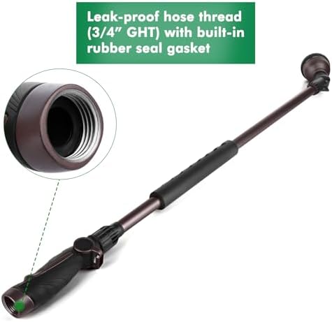 RESTMO 36” Watering Wand for Garden Hose, Heavy Duty Hose Sprayer Nozzle