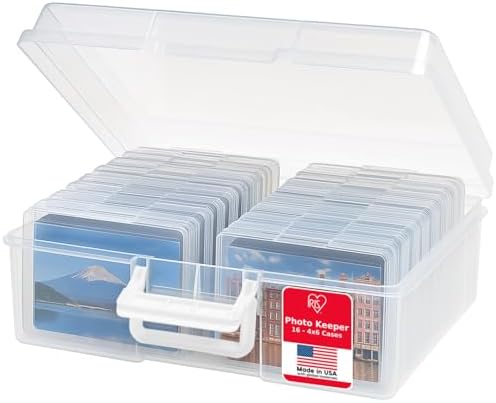 IRIS USA Photo Storage Box |Made in USA| 16 Cases - Clear