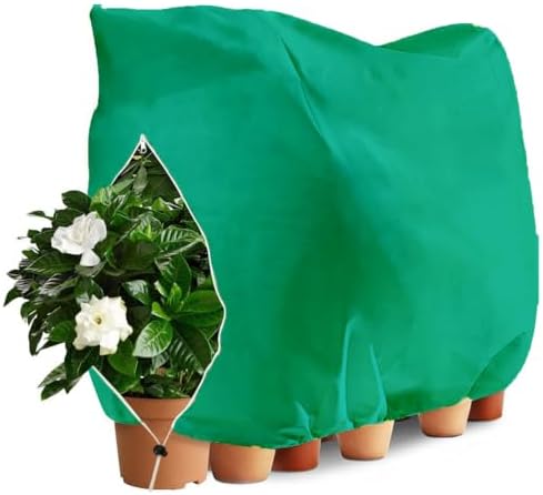 Plant Covers Freeze Protection, 98in*141in Winter Frost Cloths 2.8oz/yd² with Zipper and Drawstring, Garden Cover Protective Blankets for Outdoor Plants Fruit Palm Olive Trees (Green, 1pc)