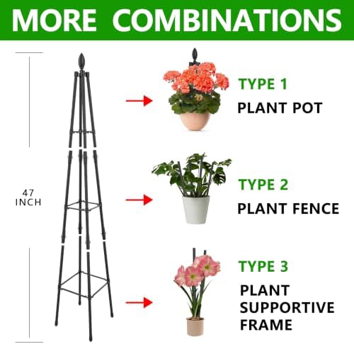 AlisisFores 4 Ft Garden Obelisk Trellis for Potted Climbing Plants