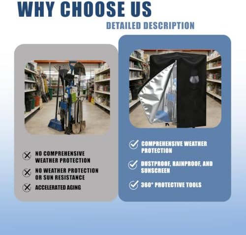 Garden Tool Organizer Rack Cover, All-Weather Water-Resistant Cover