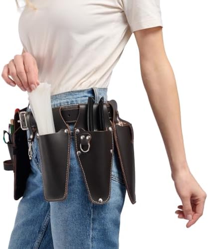 Leather Florist | Gardener Tool Belt | Utility Belt (Dark Brown Glossy)