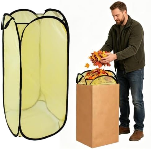 1 Pack Leaf Bag Holder, Pop Up Leaf Bag Chute for Easy Leaves Collecting