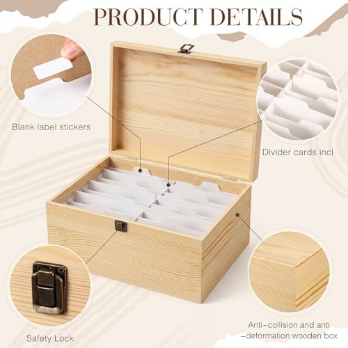 SiliFine Seed Storage Box Garden Seed Organizer with Divider Labels, Maple