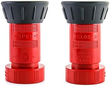 QWORK Fire Hose Nozzle, 1-1/2" Heavy Duty NPSH Thermoplastic Constant Flow Fog Nozzle, Fire Equipment, 2 Pack