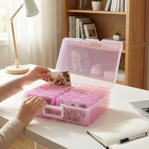 novelinks Photo Storage Boxes with Handle, Photo Organizers and Storage