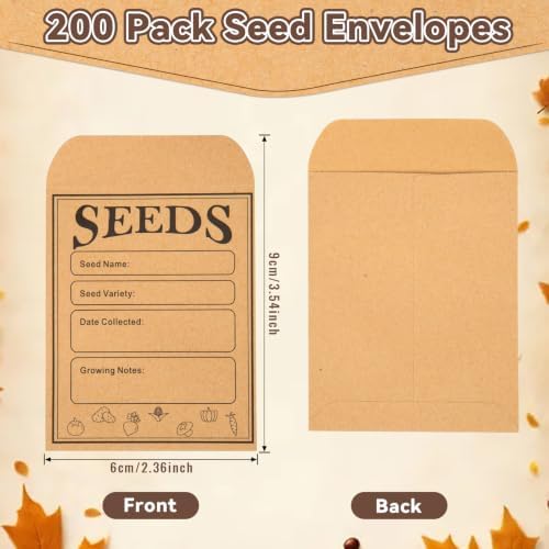 200pcs Seed Saving Envelopes 2.36x3.54 Inch