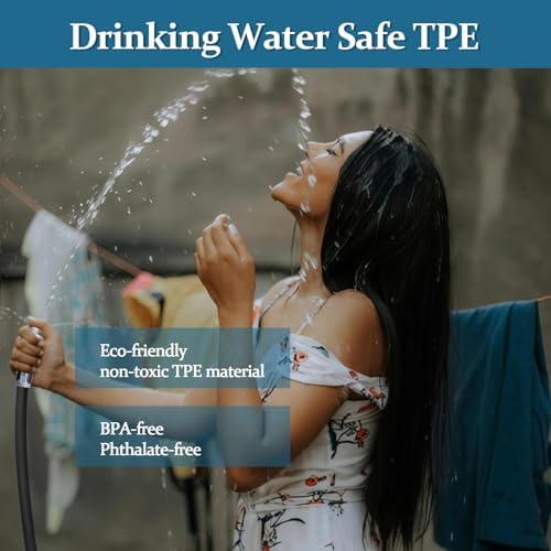 Garden Hose 75 ft, Made of TPE (BetterThan PVC/Hybrid Polymer), Lightweight yet Durable Water Hose with Ergonomic Grip, Drinking Water Safe Material, All-Weather, 3/4" GHT Fittings