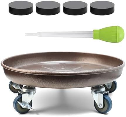 1 Pack 14.6 Inch Metal Plant Caddy, Copper