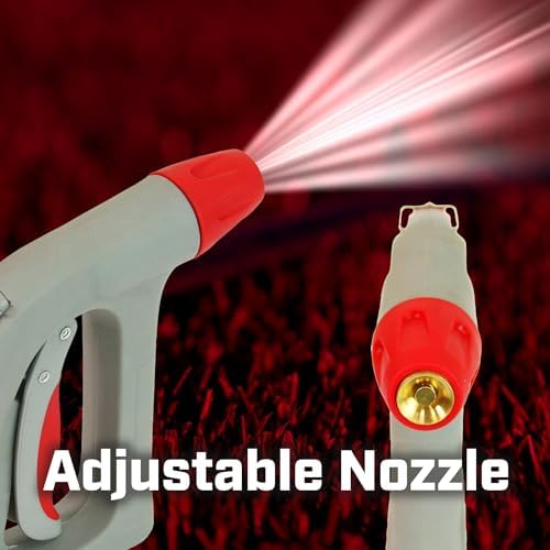 Chapin 4695: Industrial High Temp, High Pressure Front Grip Spray Nozzle with Threaded Connection, Rated Up to 160°F and 125 PSI, Red/Black