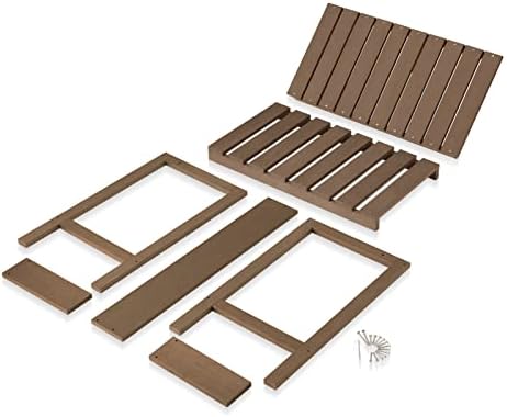 Outdoor Potting Bench, HDPE Patio Potting Table for Porch, Brown