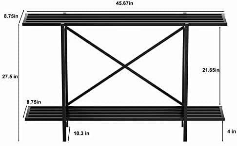 Zhongma 2 Tier Window Height Metal Plant Stand Indoor L45.67 easy assembly