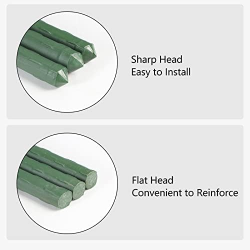 Garden Stakes, 48 Inch 4Ft Steel Plant Tomato Stakes, 25 Pack