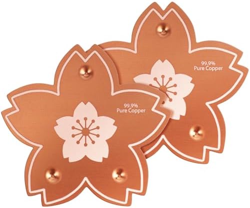 2 Pcs Copper Bird Bath Disc, Solid Copper Disk for Bird Bath, Flower-Shaped Bird Bath Copper Disk, Natural Water Purifier for Outside Bird Bath All-Season, Backyard Garden Decor