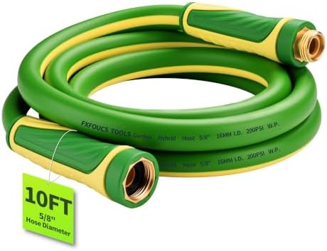 Garden Hose 10ft x 5/8", Heavy Duty Water Hose, Kink Resistant