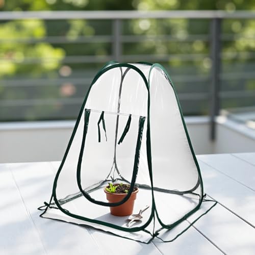 Plant Protection Mini Greenhouse, Foldable Design with Transparent Cover and Metal Frame, Seed Starting for Balcony, Garden, Outdoor