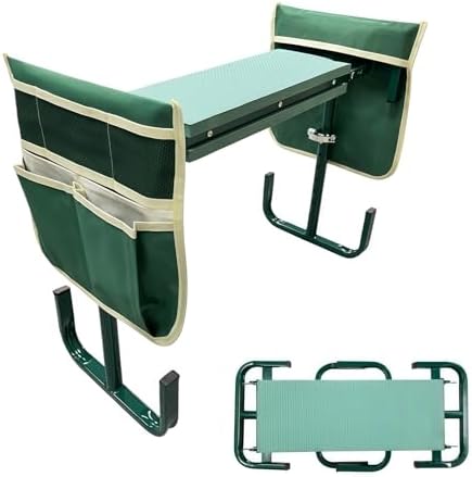 15-20 Inch Adjustable Garden Kneeler and Seat, Foldable Garden Kneeler