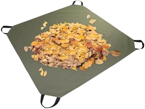 Leaf Tarp with 4 Handles, 600D Oxford Garden Waste Bag, Waterproof Yard Debris Collector for Lawn Cleaning, Pruning, and Outdoor Storage, 57x57 Inch