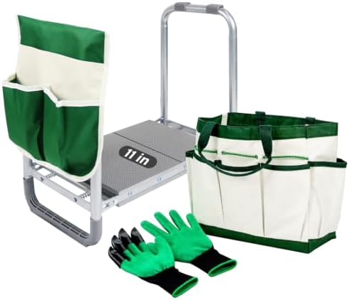 BESTHLS Foldable Garden Kneeler Seat with 11'' Wider Pad Kneeling and Seat