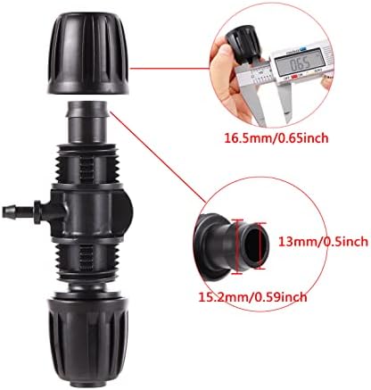 20 Pcs Barbed Tee 1/2 Inch to 1/4 Inch Irrigation Tube Fittings