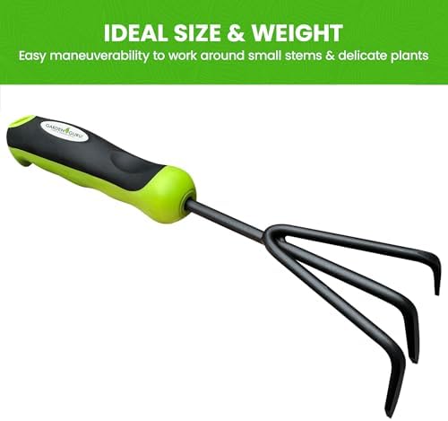 Garden Guru Garden Tool Set 3pc Hand Trowel Transplanter Cultivator – Heavy Duty Rust Resistant Carbon Steel - Ergonomic Comfort Grip Handle – Perfect Gardening Tool Kit Gifts for Women & Men