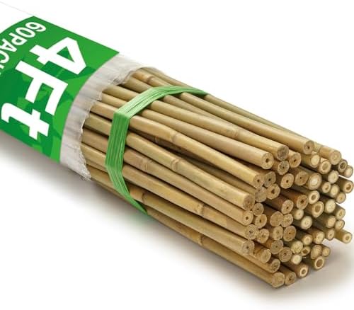 60 Pack Bamboo Stakes for Plant, 4 Feet