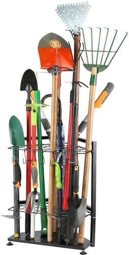 UU-Major Garden Tool Organizer for Garage Corner,Free Standing Yard Tools Rack Heavy Duty,Garage Organization and Storage Stand for Broom,Mop,Rakes,Shovel Holder for Lawn/Shed/Outdoor.
